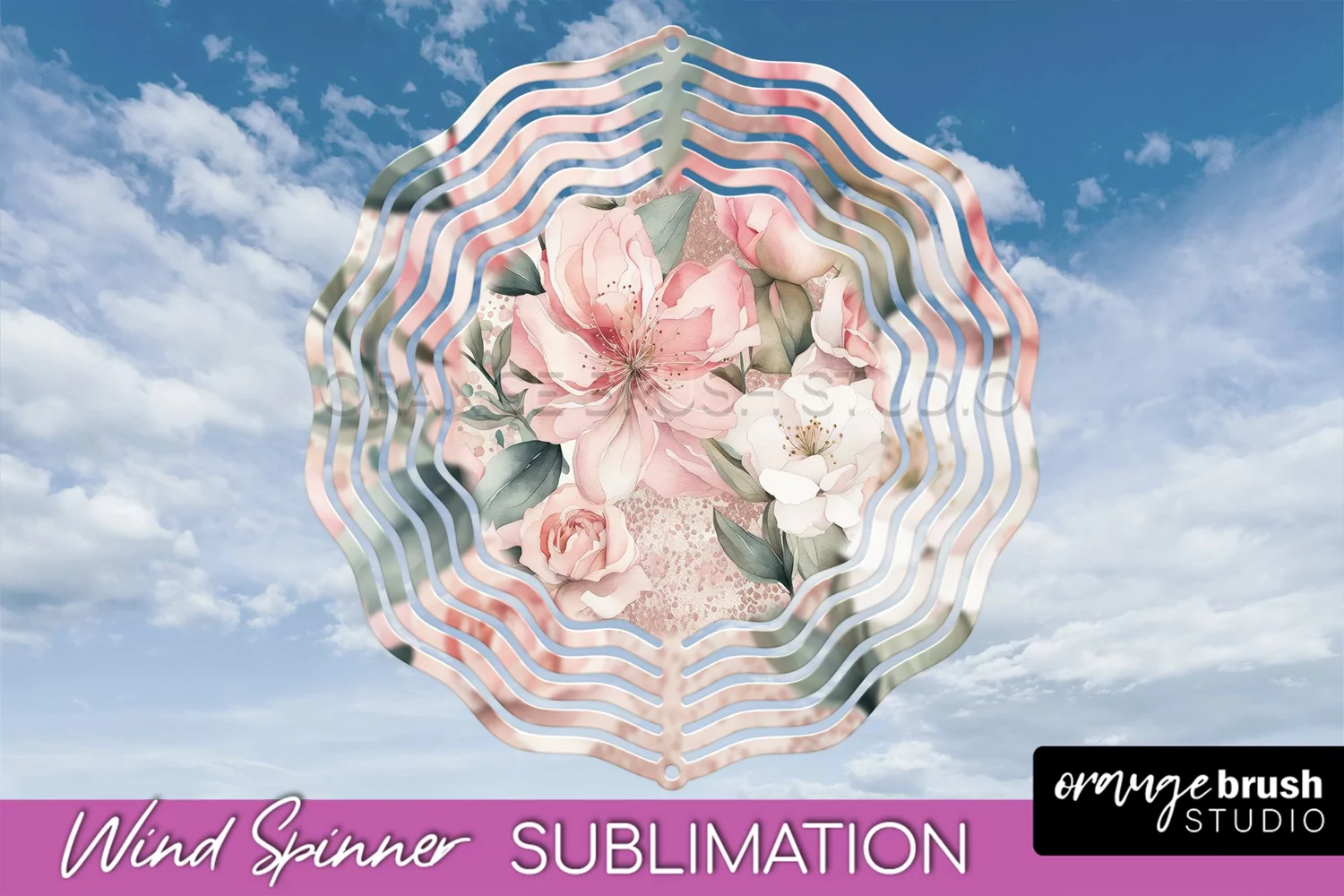 Pink Flowers Wind Spinner - Summer Wind Spinner Sublimation product image 1