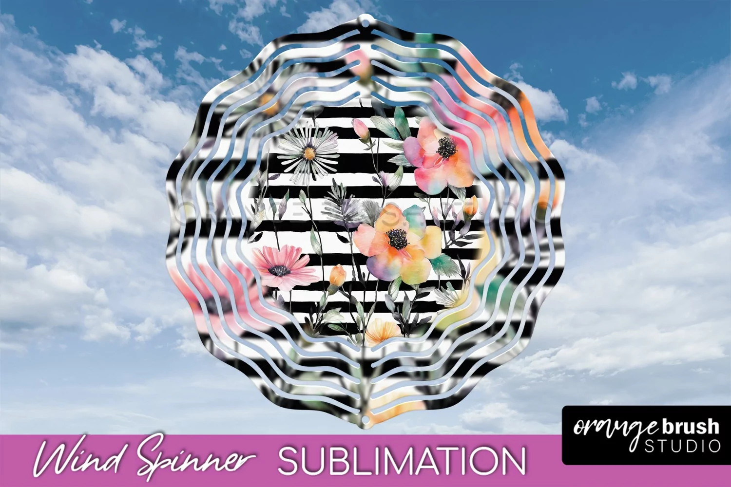 Pink Flowers Wind Spinner - Summer Wind Spinner Sublimation product image 1