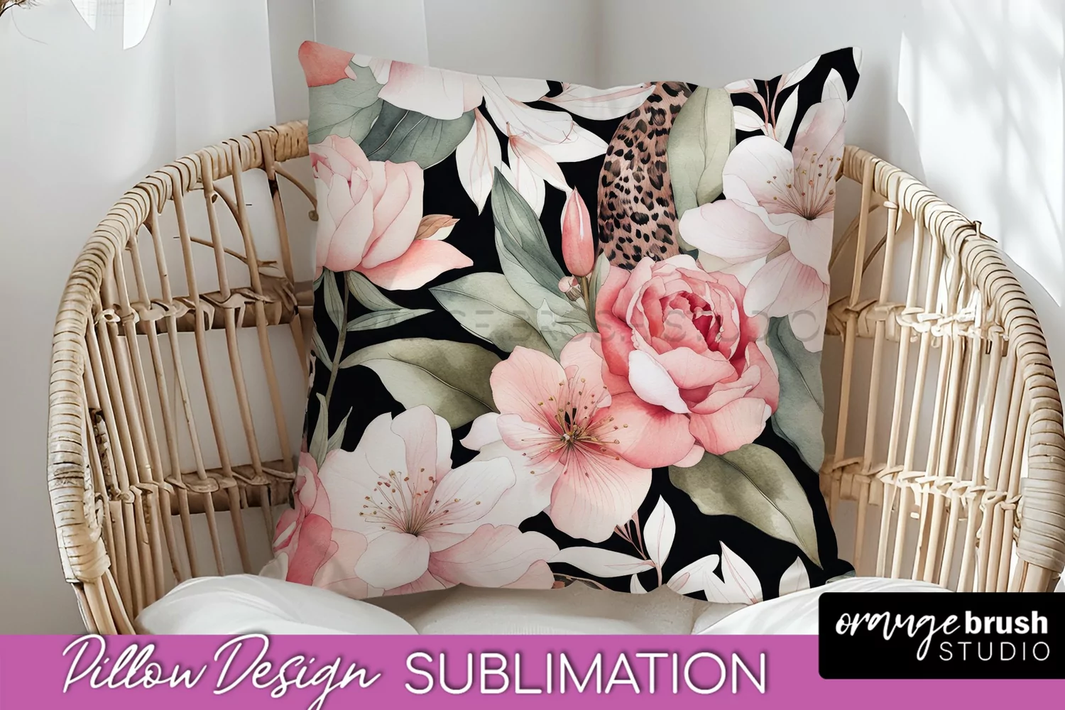 Watercolor Flowers Pillow Cover - Summer Pillow Sublimation product image 1