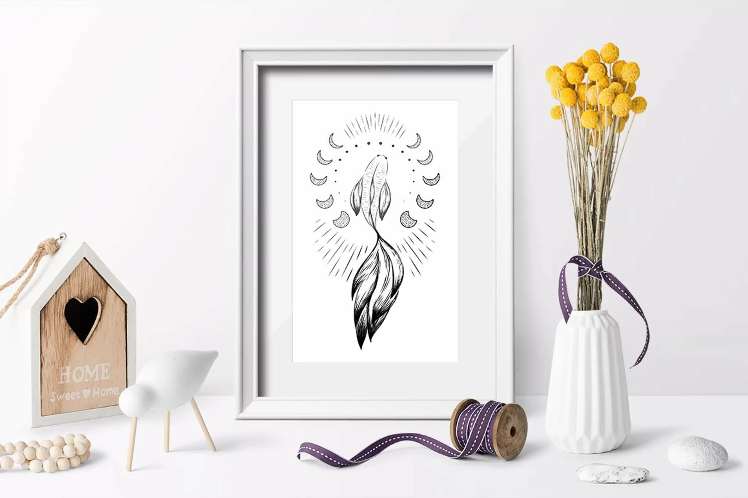 Esoteric Symbols | Boho illustration | Mystical Line art product image 1