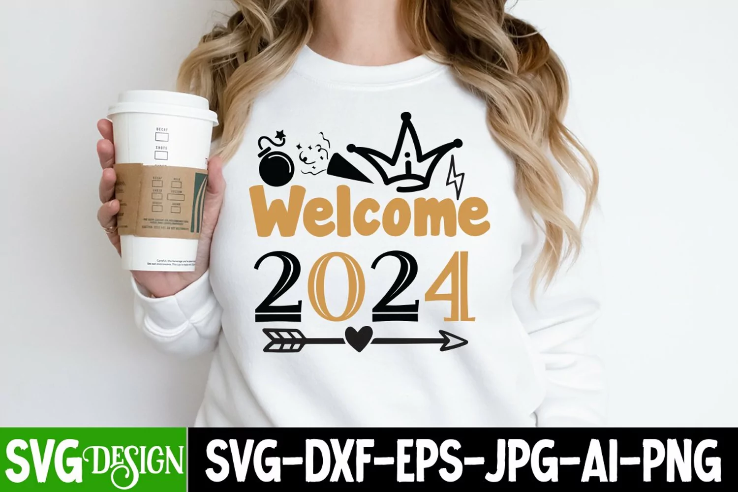 Welcome 2024 SVG Cut File,Welcome 2024 Sublimation Design product image 1