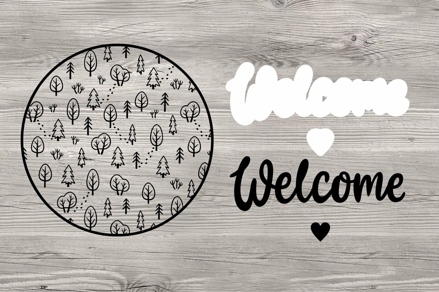 Welcome sign svg Round sign svg Door signs svg Welcome svg product image 1