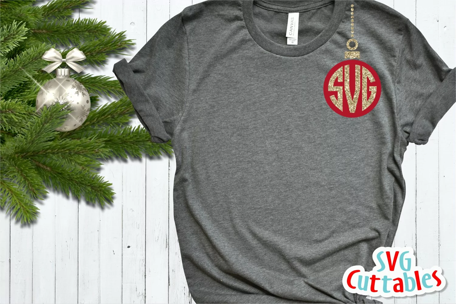 Christmas SVG | Ornament Monogram Frame product image 1