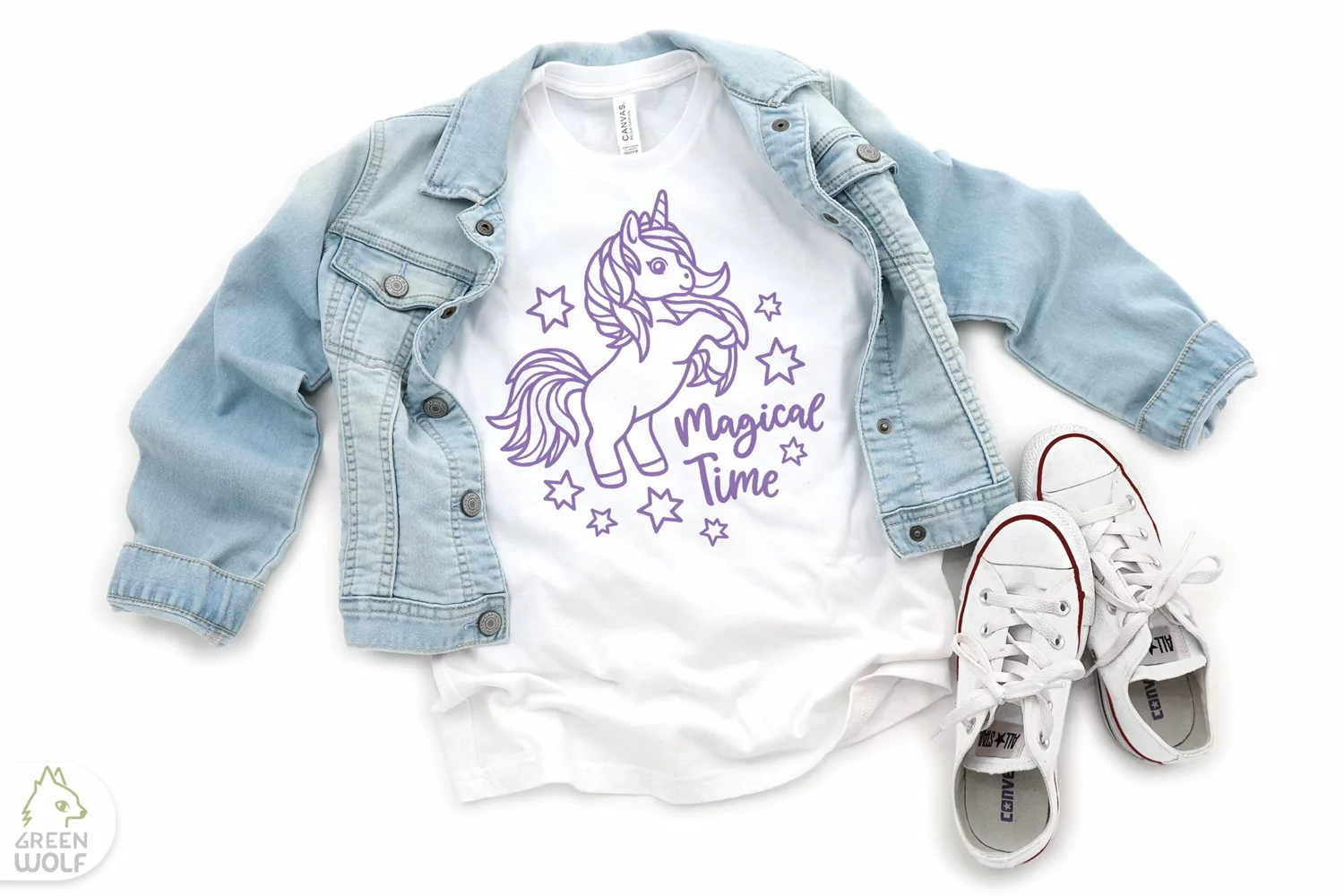 Magical time svg file Unicorn black and white t shirt design product image 1