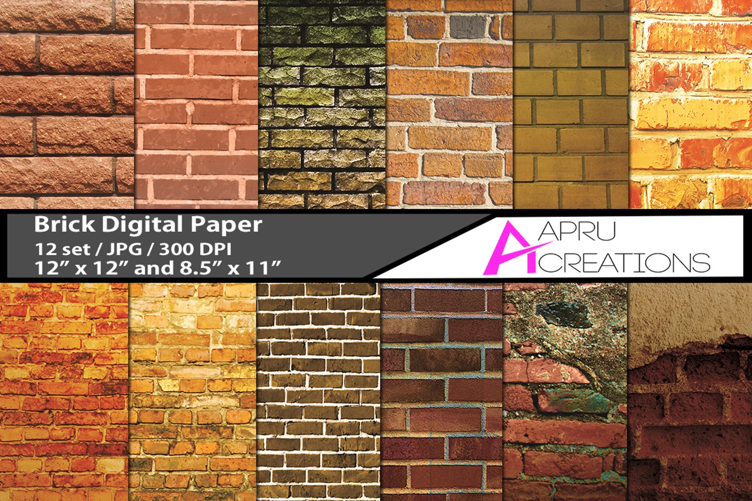 bricks pattern, brick digital papers, brick design pattern, digital