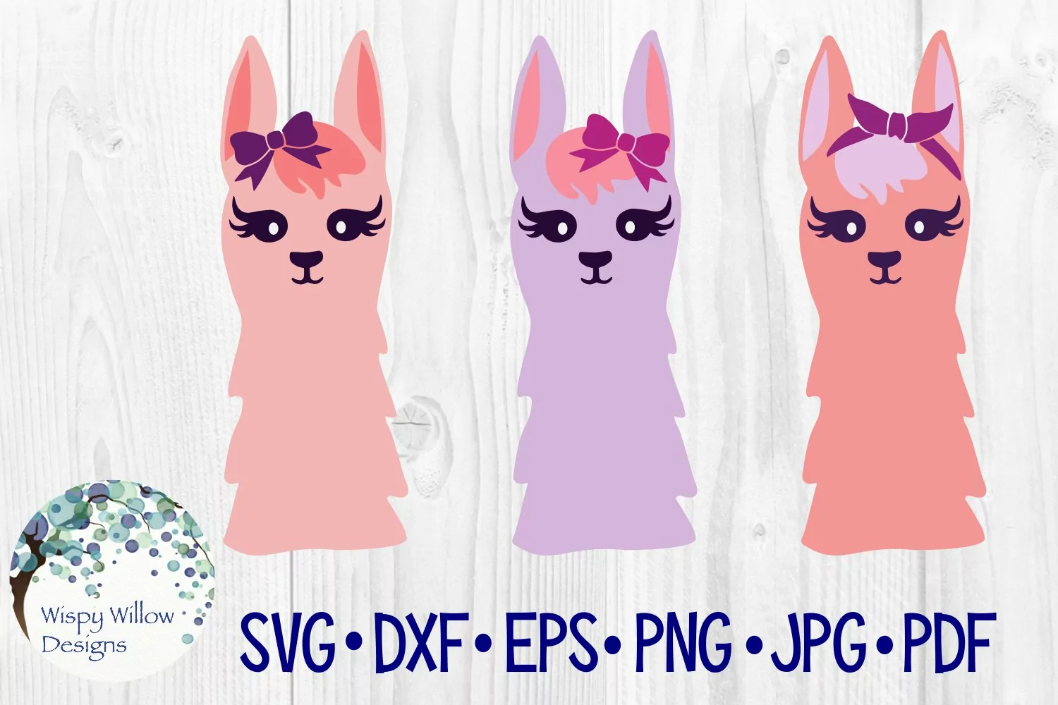 Girl Llama SVG Cut File and Clipart product image 1