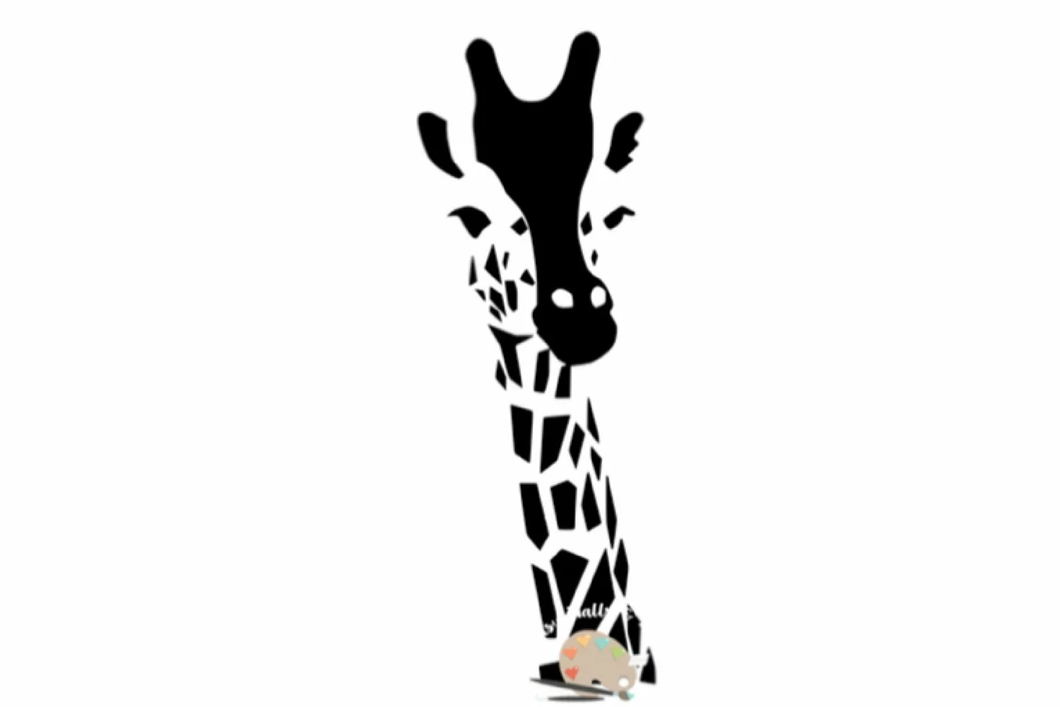 Giraffe head silhouette svg, Giraffe nursery, Zoo animals product image 1