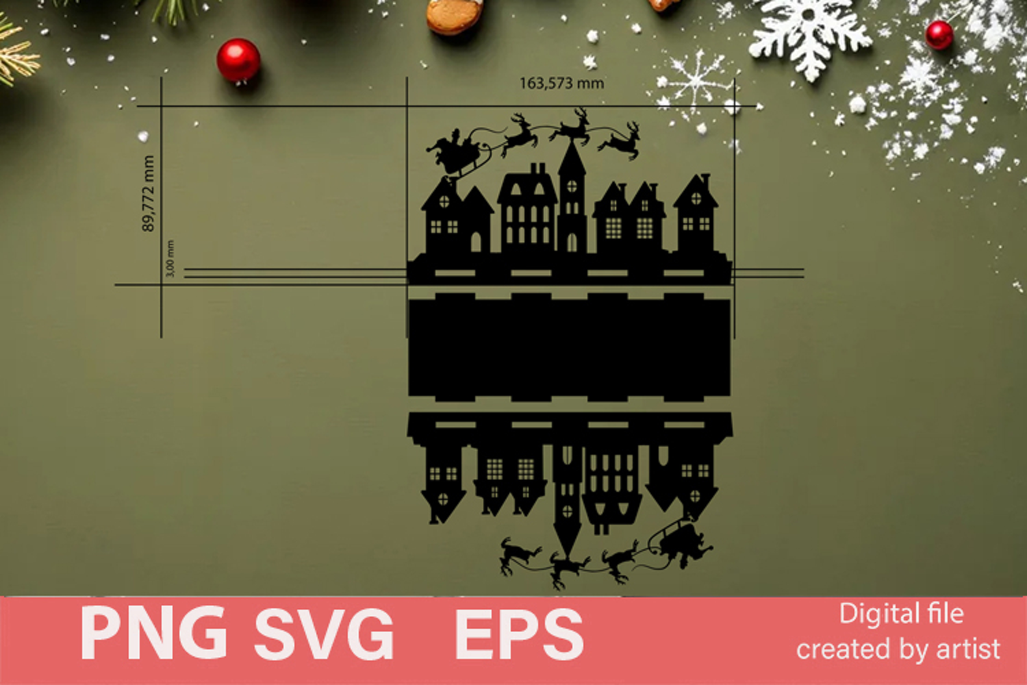 Christmas decoration svg, Christmas napkin holder svg, home product image 1