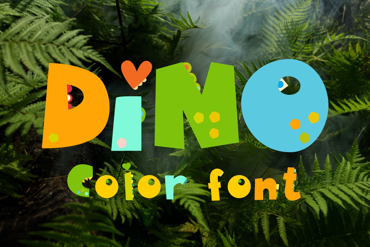 Dino kids color font