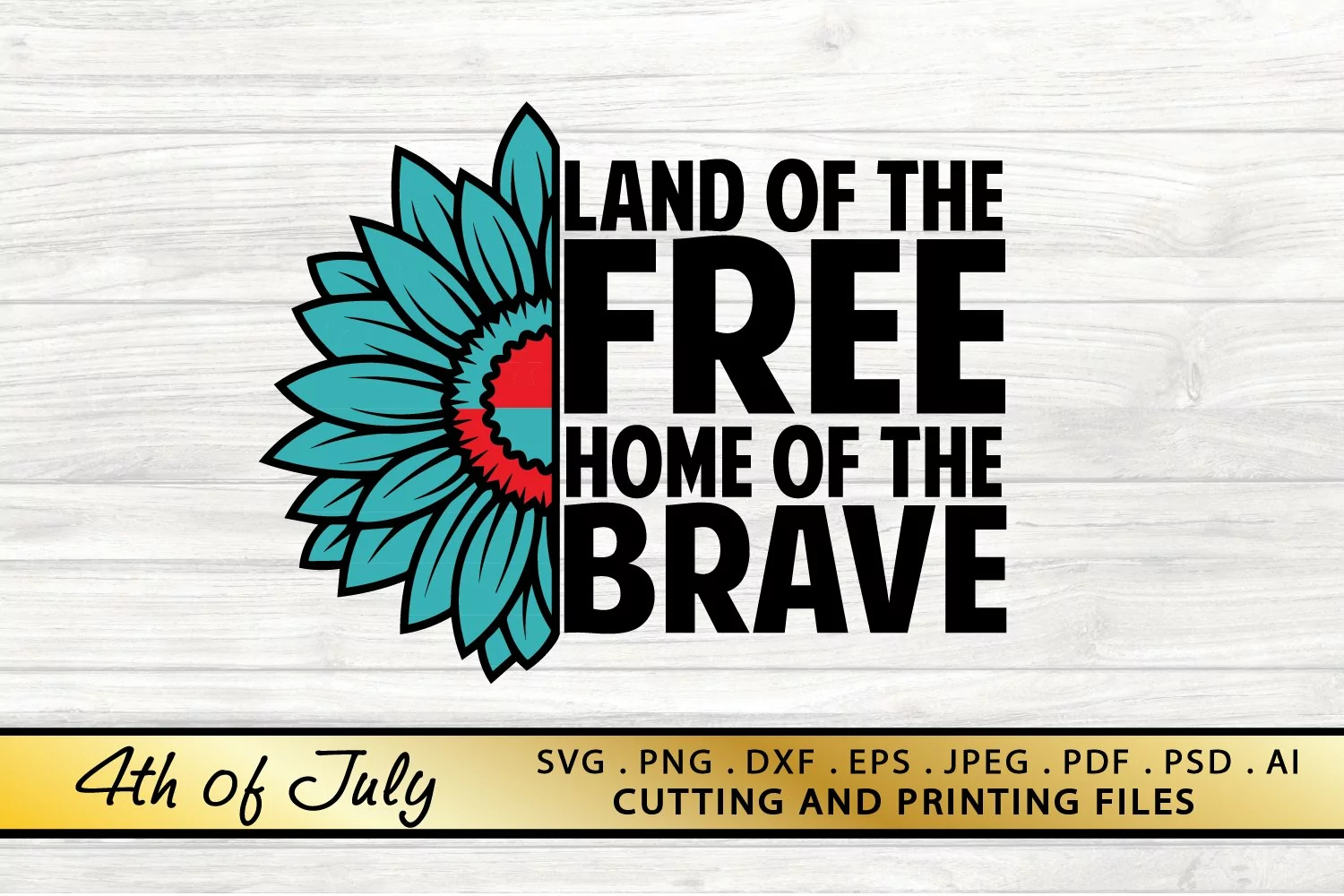 Veterans Day SVG PNG EPS DXF American SVG Sunflower USA SVG product image 1