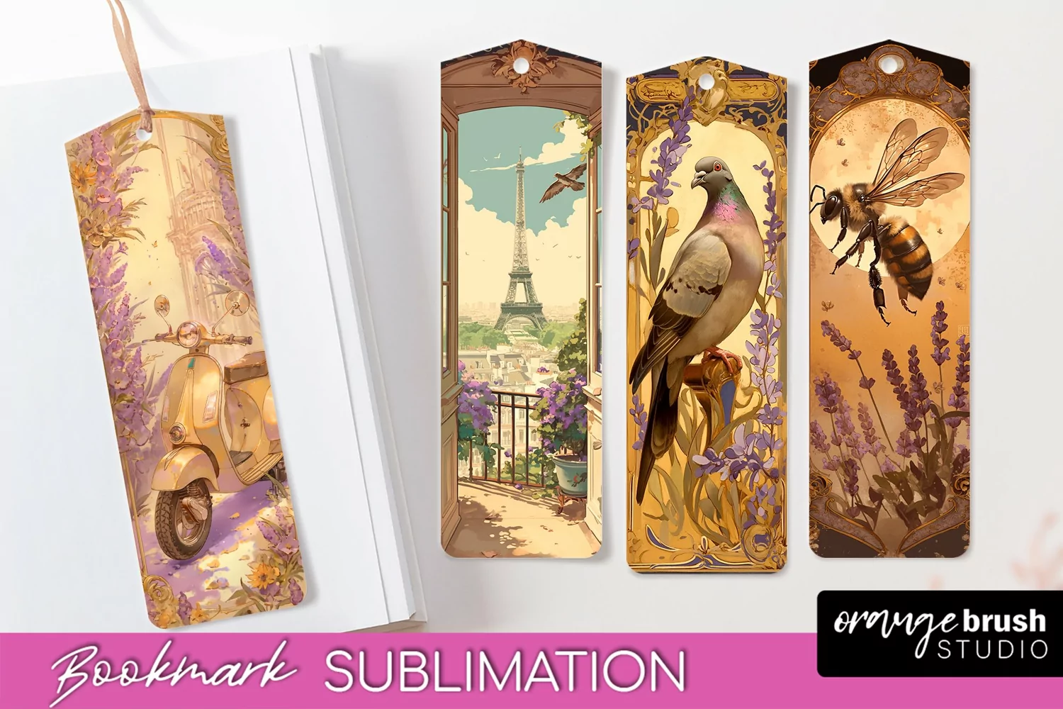 Vintage Scrapbook Bookmark Sublimation - Ephemera Bookmarks product image 1