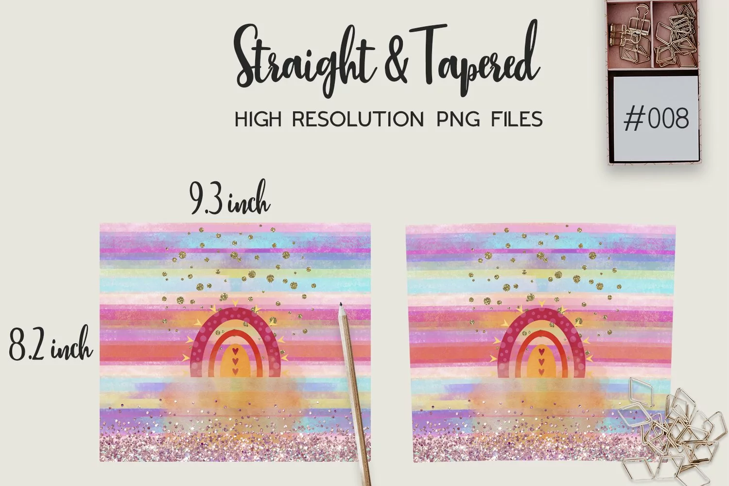 Rainbow watercolor sublimation for skinny tumbler product image 1