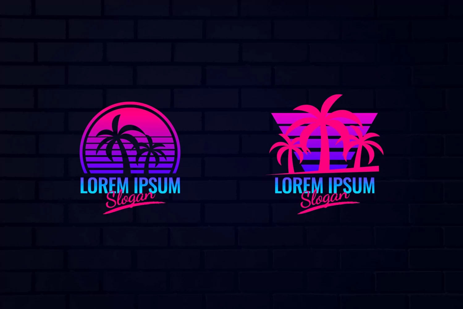 80s Vintage Style Palm Tree Logo Templates product image 1