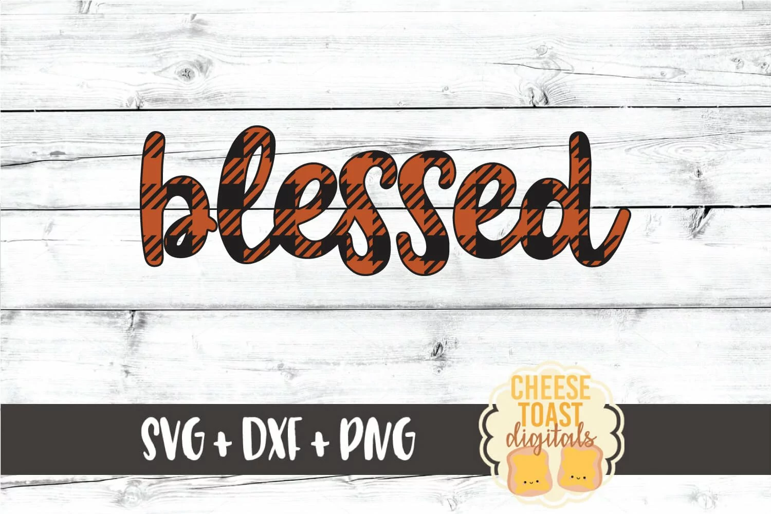 Blessed - Buffalo Plaid Thanksgiving SVG PNG DXF Cut Files product image 1