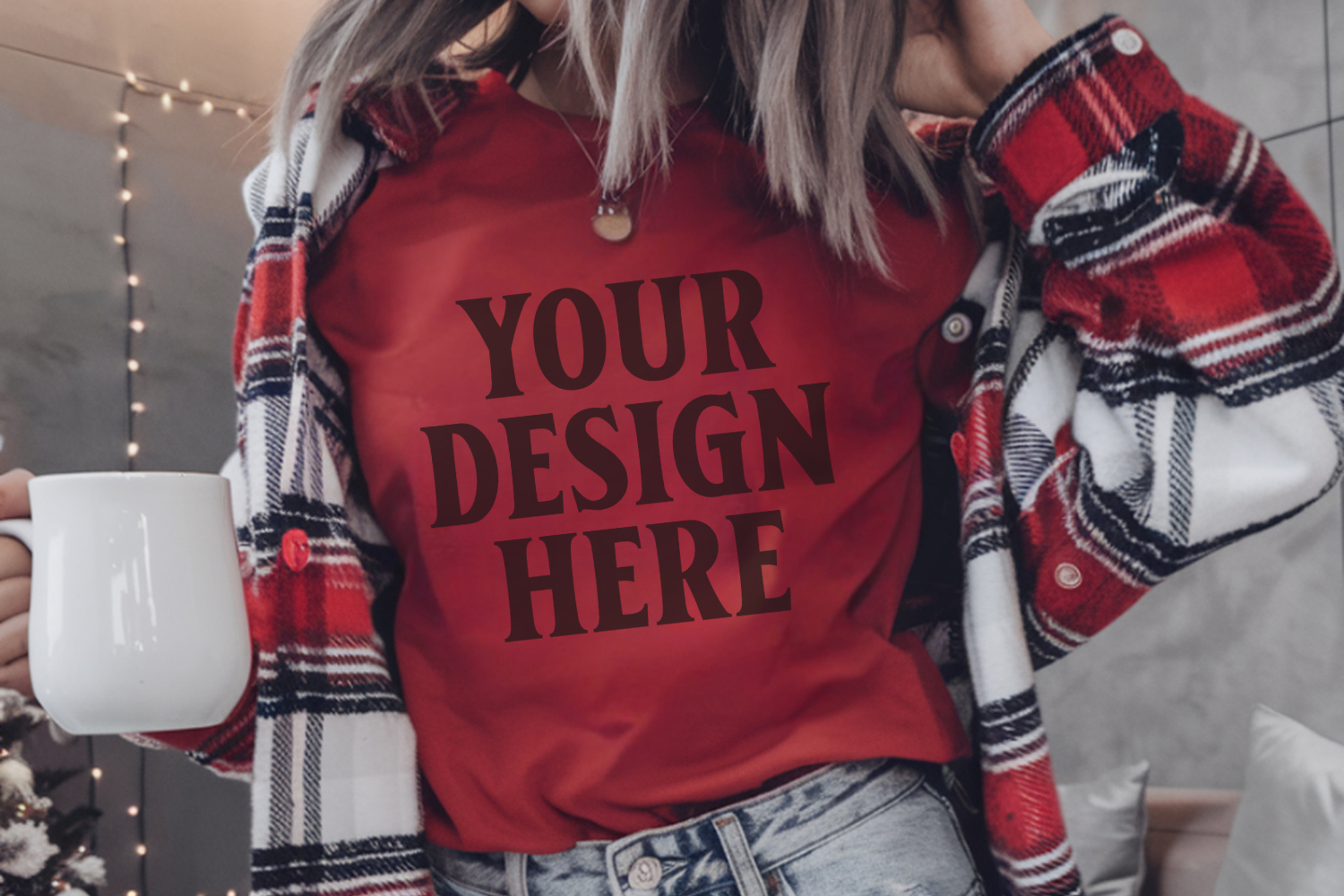 Red Christmas Comfort Colors 1717 Mockups, CC 1717 m product image 1