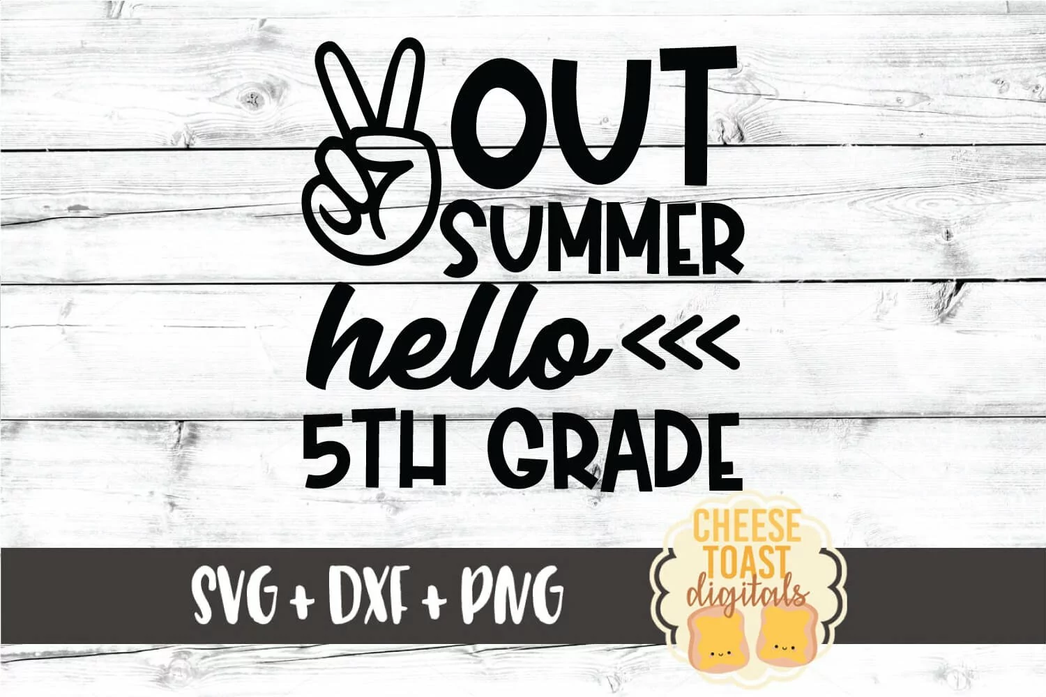 Peace Out Summer Hello 5th Grade - Back to School SVG Files product image 1