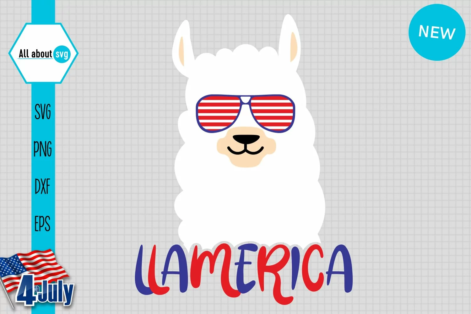 LLamerica Svg, American Llama svg, 4th Of July Llama Svg product image 1