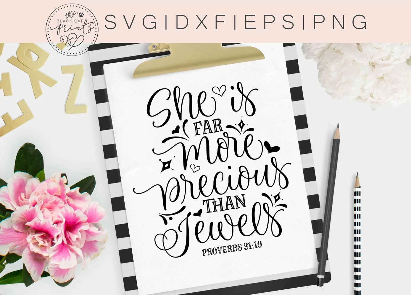 She Is Far More Precious Than Jewels SVG | Bible Verse SVG product image 1