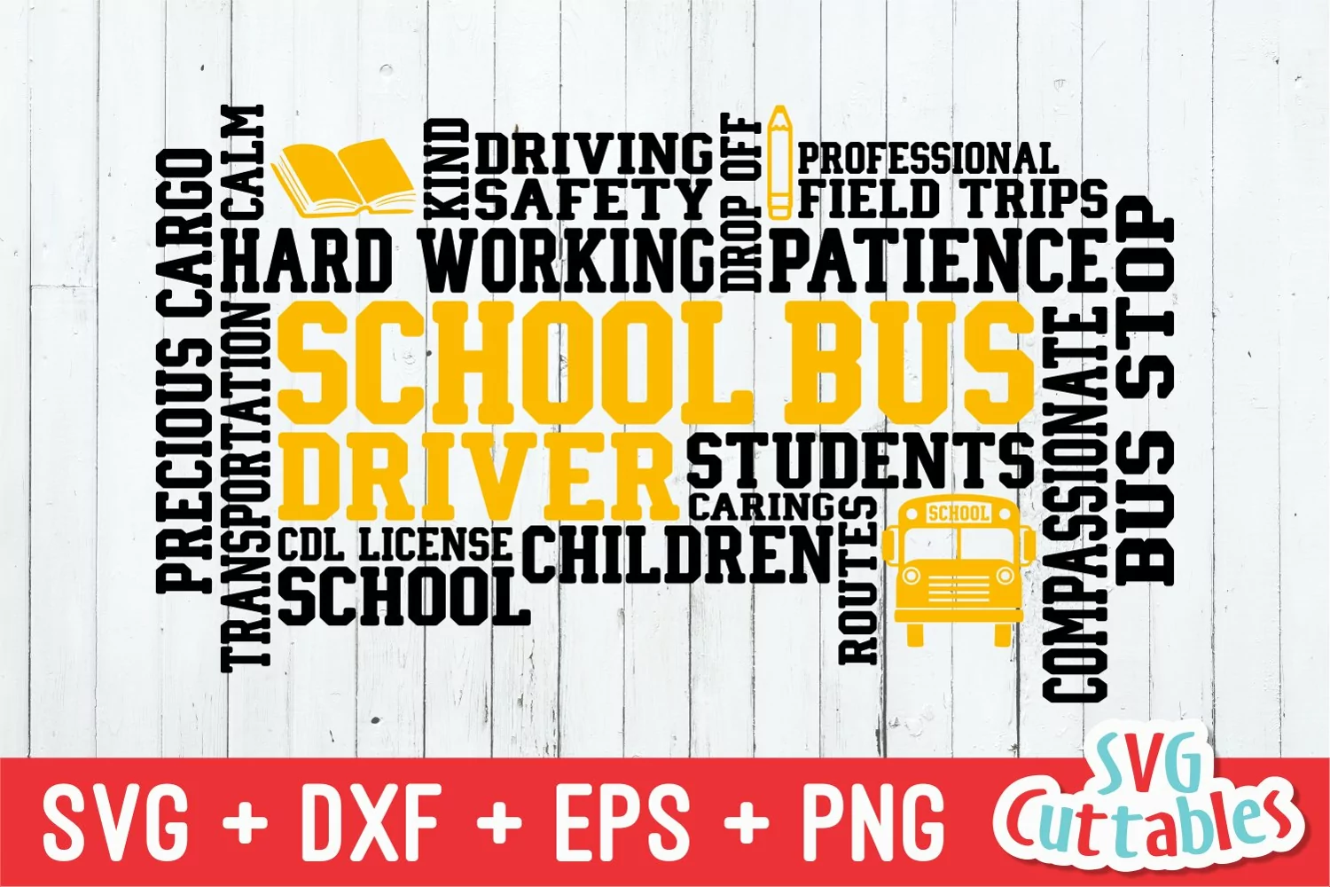 School Bus Driver Word Art SVG | Shirt Design product image 1