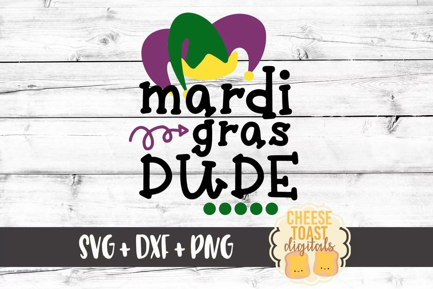Mardi Gras Dude - Kid Mardi Gras SVG PNG DXF File product image 1