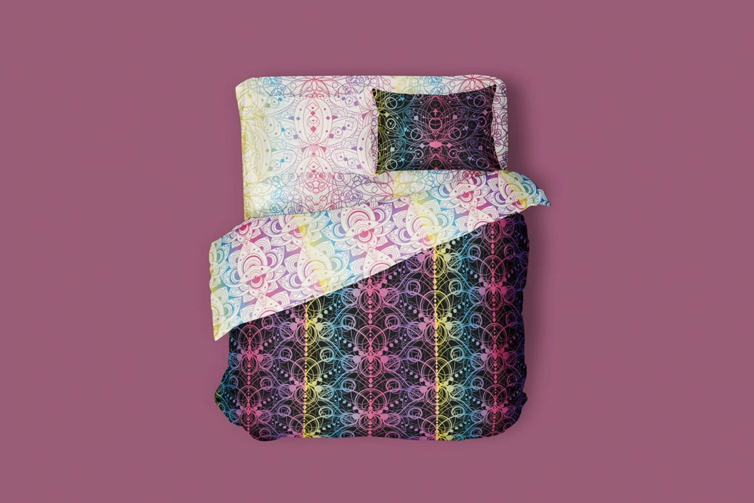 Colored Lotus Seamless Patterns product image 1