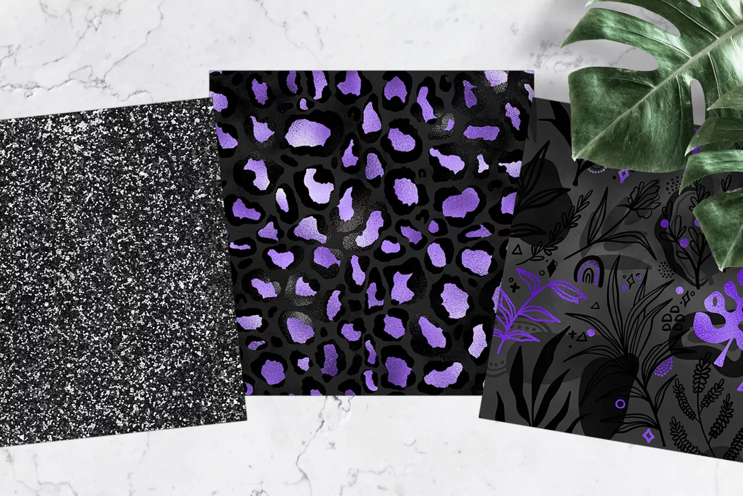 Black & Violet Digital Paper Pack product image 1