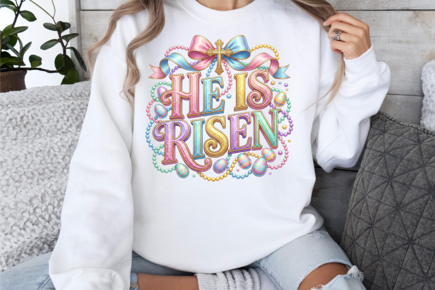 He Is Risen png, Christian Easter png product image 1