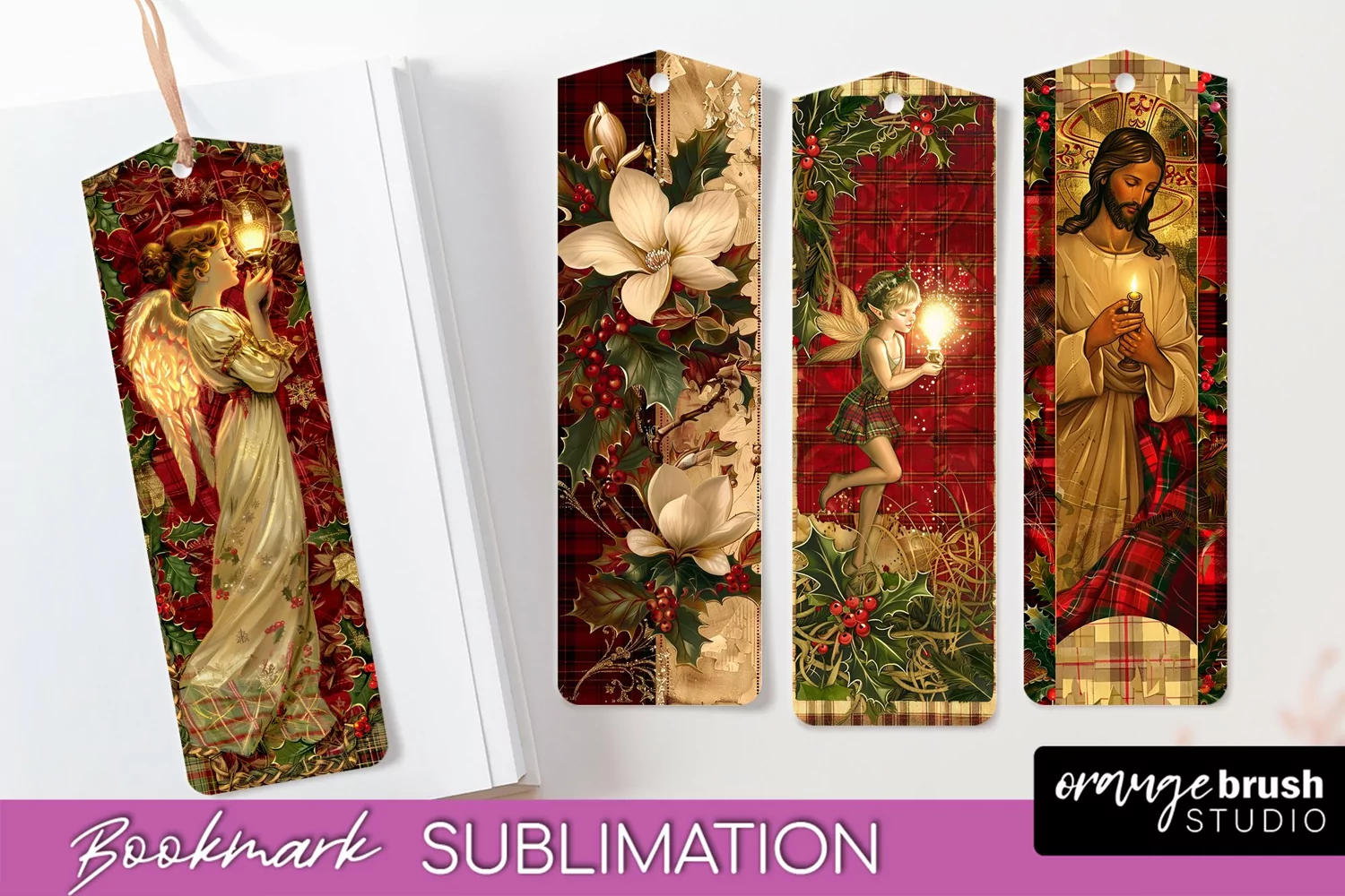 Vintage Christmas Bookmark - Retro Christmas Bookmarks PNG product image 1