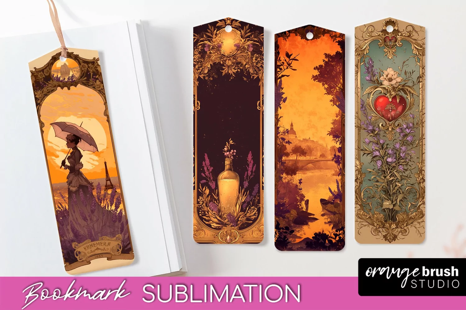 Vintage Scrapbook Bookmark Sublimation - Ephemera Bookmarks product image 1