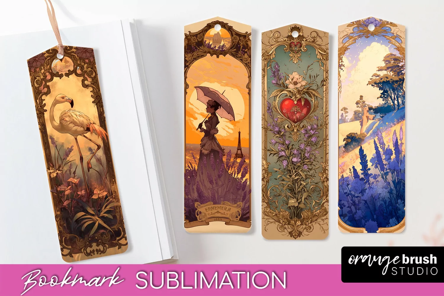 Vintage Scrapbook Bookmark Sublimation - Ephemera Bookmarks product image 1