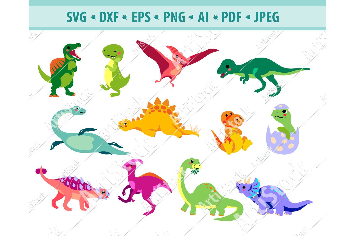 Dinosaur SVG, Jurassic period Png, Cute dinosaur Dxf, Eps (1277431