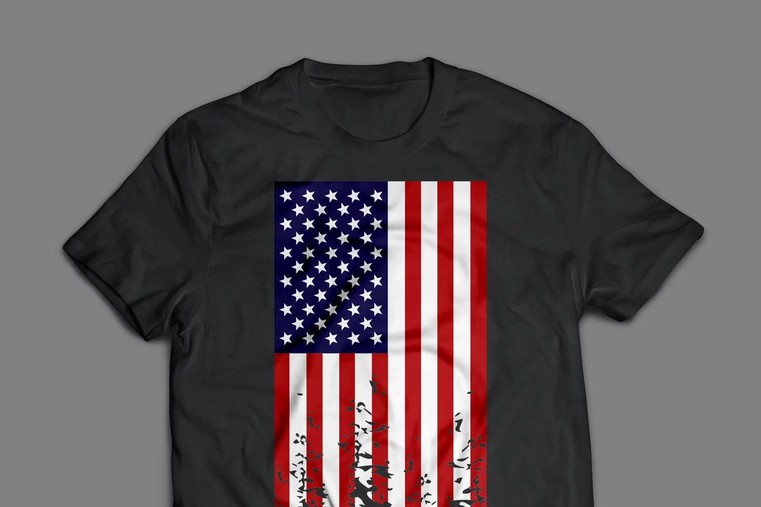 Distressed American flag shirt design SVG PNG DXF EPS files product image 1