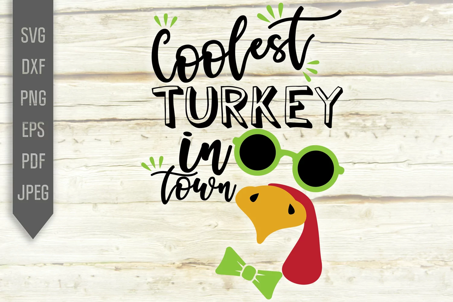 Coolest Turkey In Town Svg. Thanksgiving Baby Boy Design product image 1