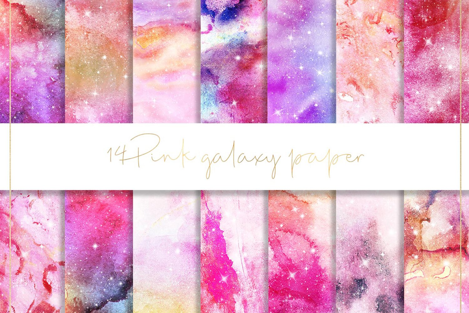 Galaxy watercolor digital paper