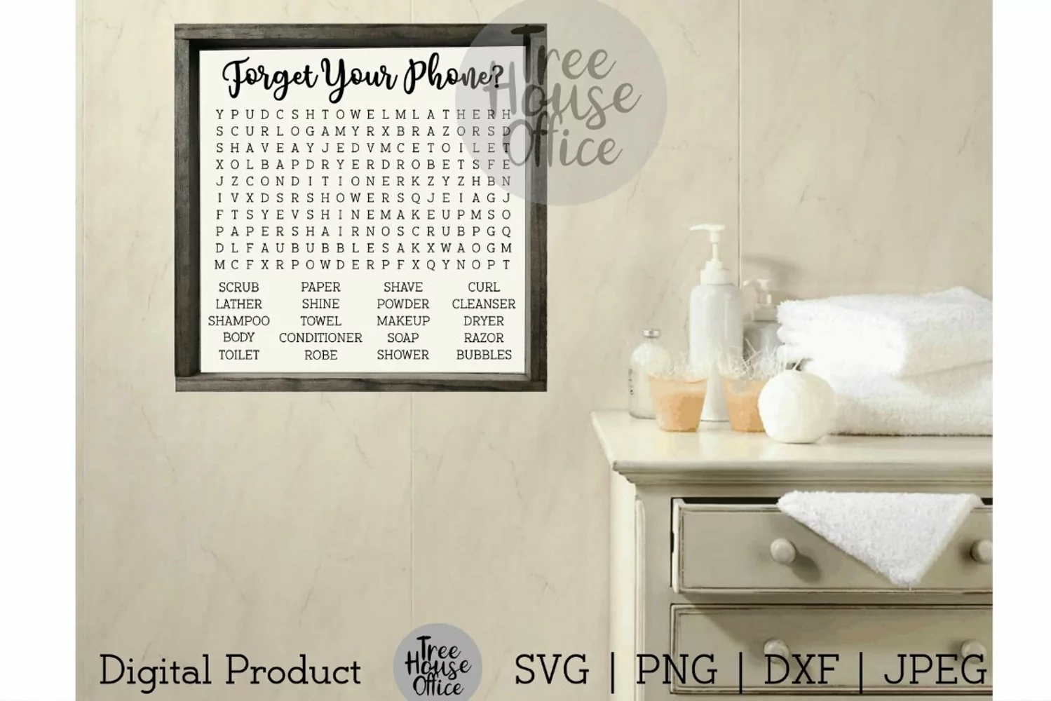 Forget Your Phone Funny Bathroom Word Search SVG PNG JPEG product image 1