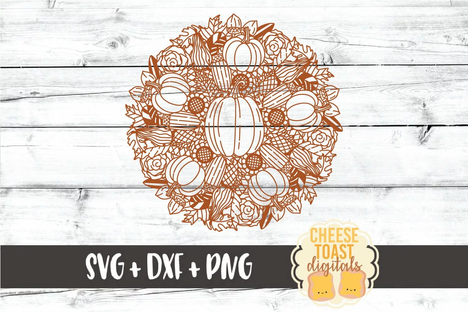 Pumpkin Gourd Mandala - Fall Mandala SVG PNG DXF Cut File product image 1