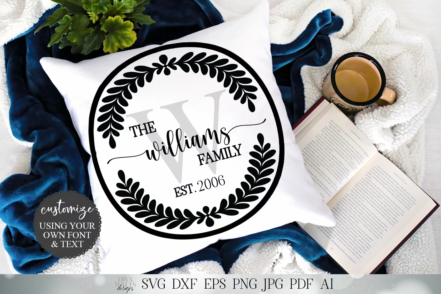 Family Monogram & Last Name SVG | Farmhouse Sign SVG product image 1