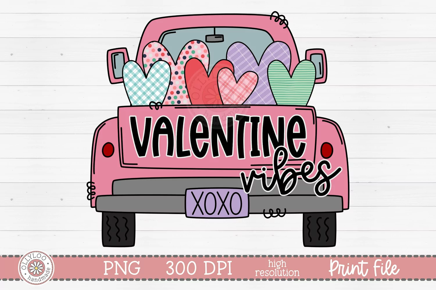 Valentine Vibes Truck | Valentine’s Day Sublimation PNG product image 1