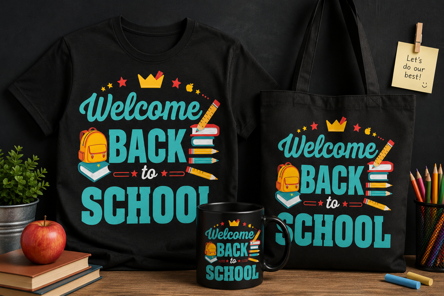 Welcome Back to School PNG | Cute Teacher School Design product image 1