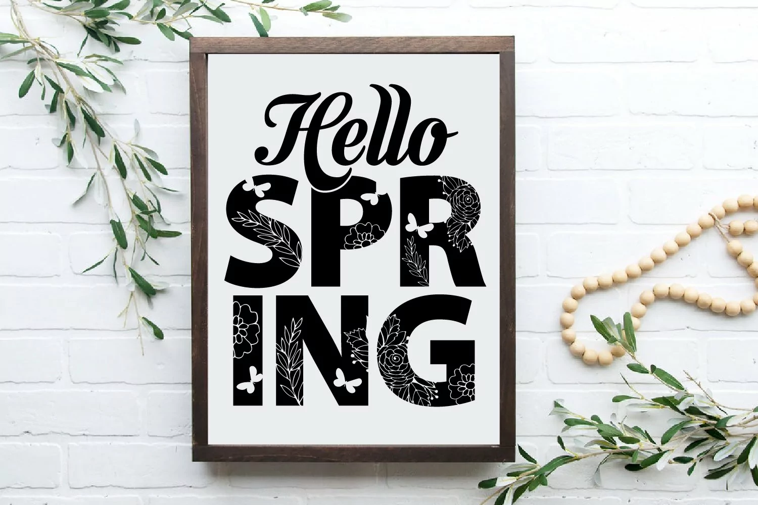 Spring Home Sign SVG Farmhouse Sign SVG Hello Spring SVG product image 1