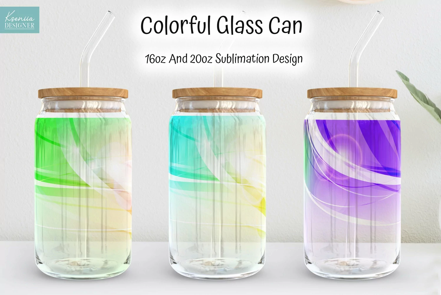 abstract colorful glass can sublimation