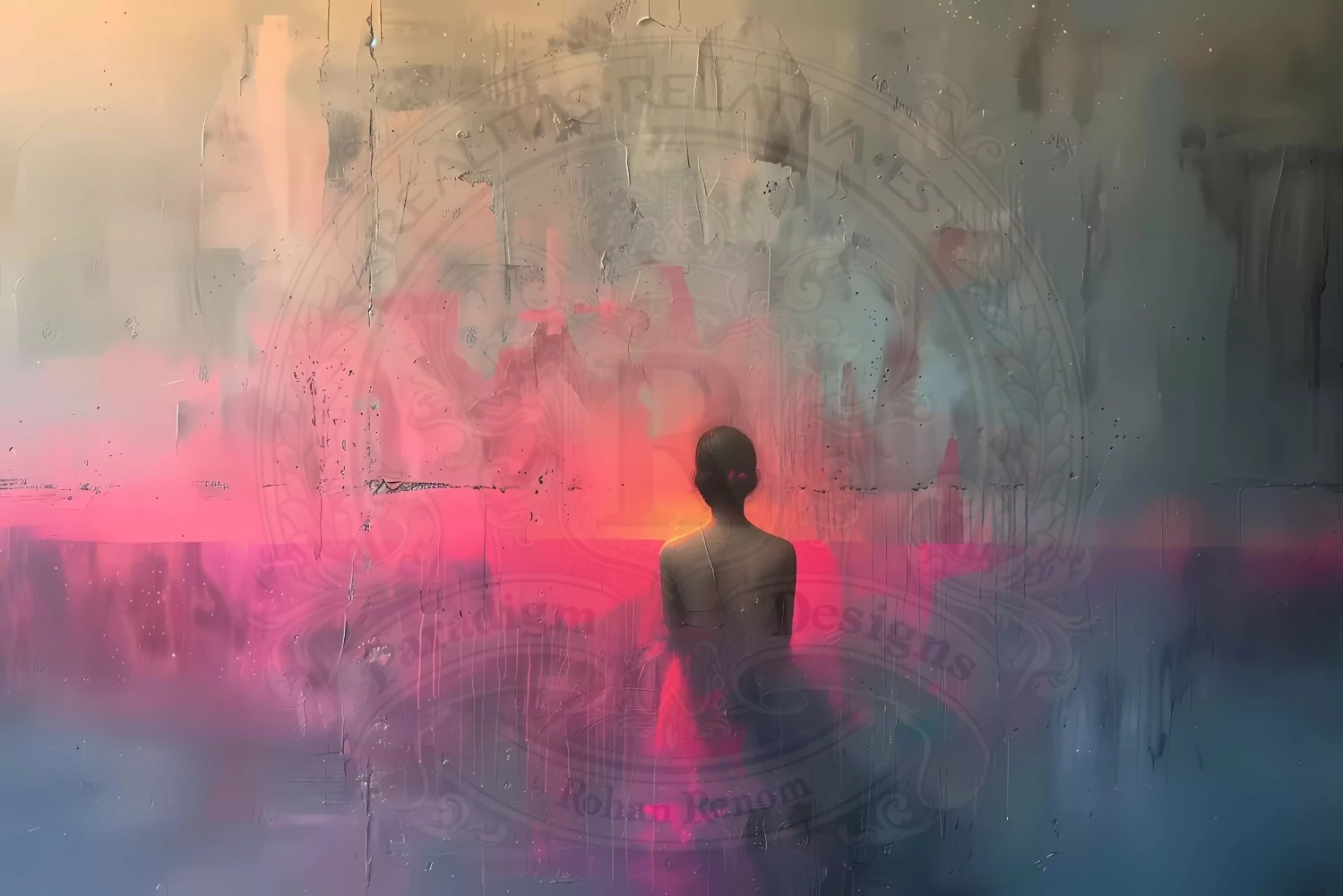 Ethereal Woman Silhouette Sunset Wall Art - 11 Dimensions product image 1