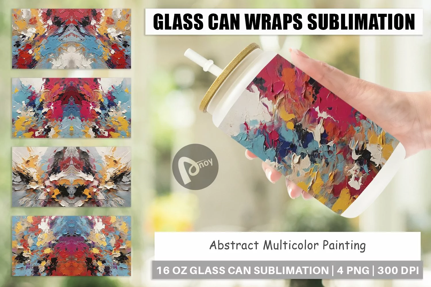 Glass Can Wraps Multicolor Painting product image 1