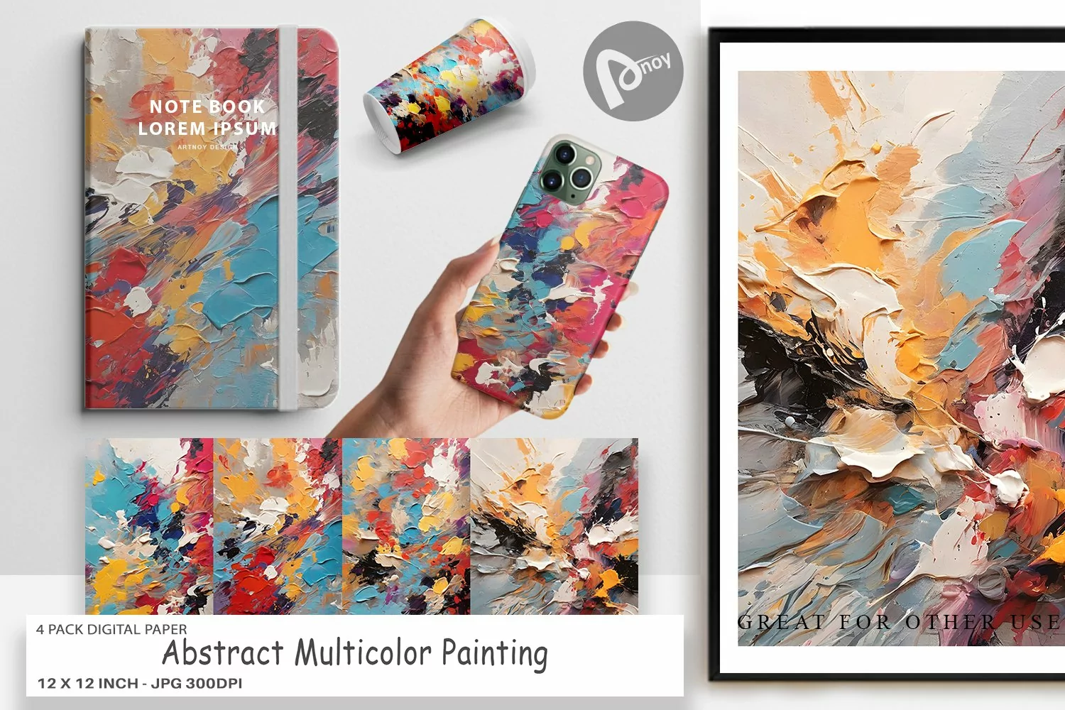 Digital Paper Multicolor Painting product image 1