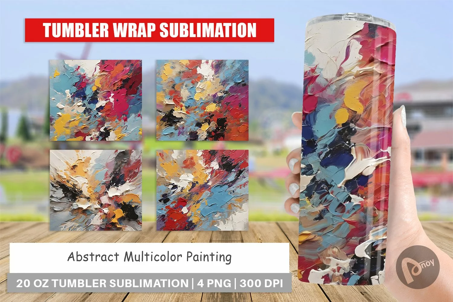 Tumbler Sublimation Wrap Multicolor Painting product image 1