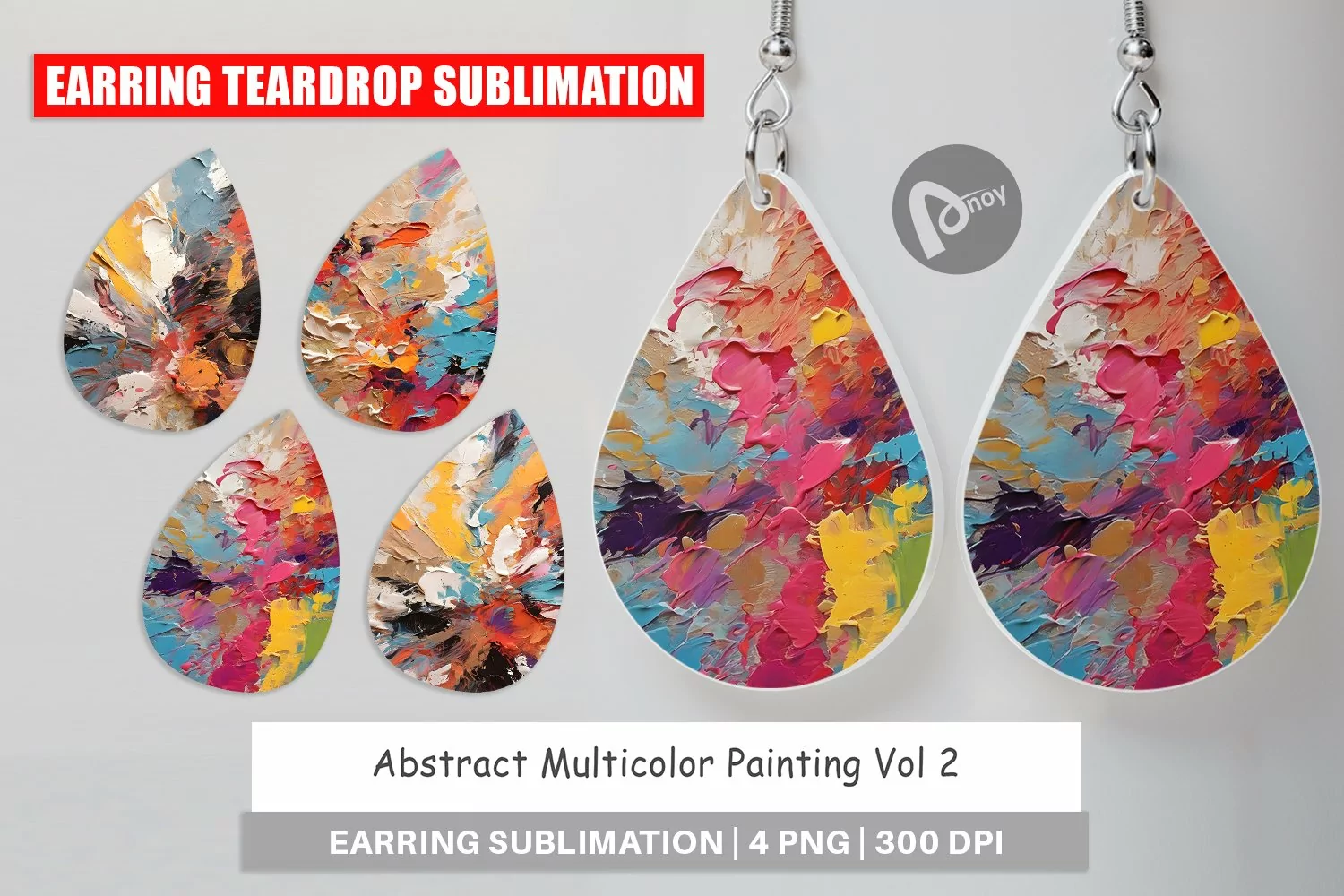 Earring Teardrop Multicolor Painting product image 1
