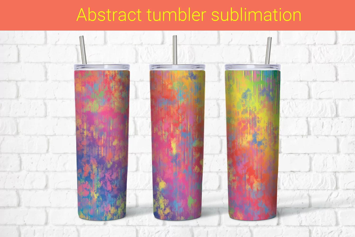 Abstract multicolored sublimation tumbler product image 1