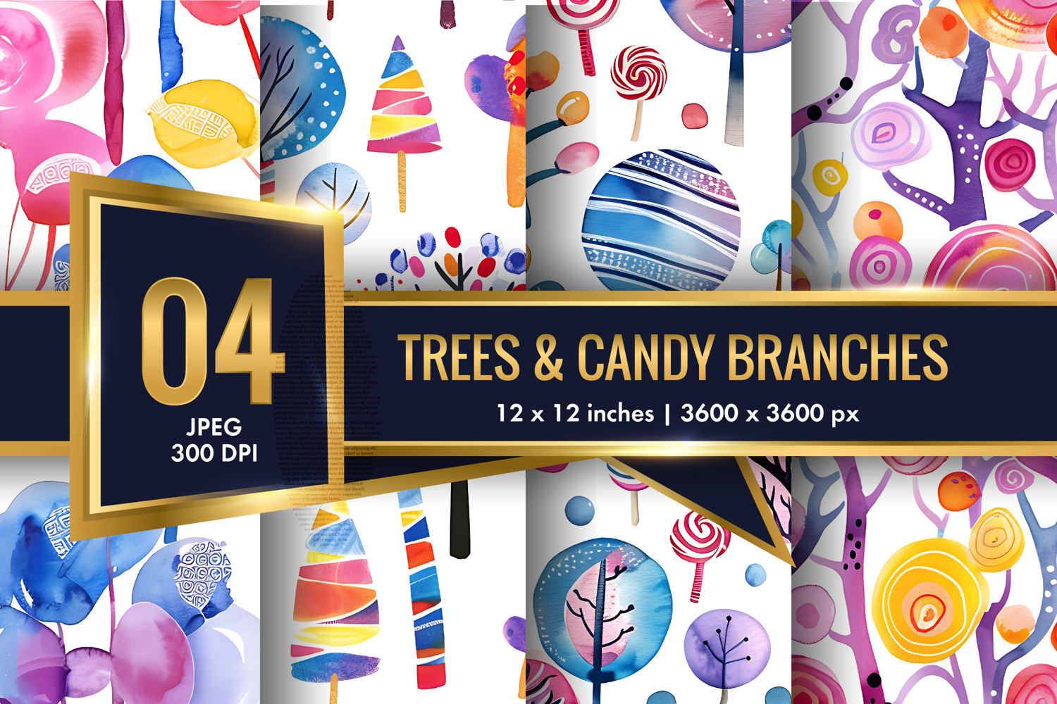 Whimsical Surreal Forest Fantasy Digital Paper product image 1