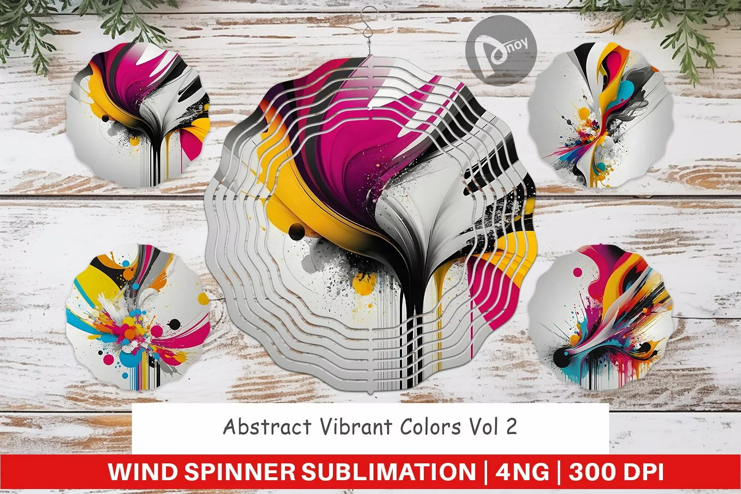 Wind Spinner Abstract Vibrant Colors product image 1