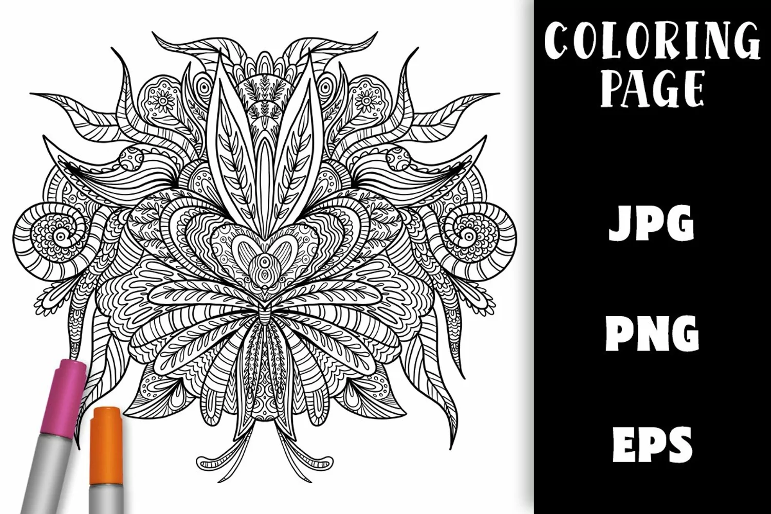 Flower Insect Coloring Page product image 1